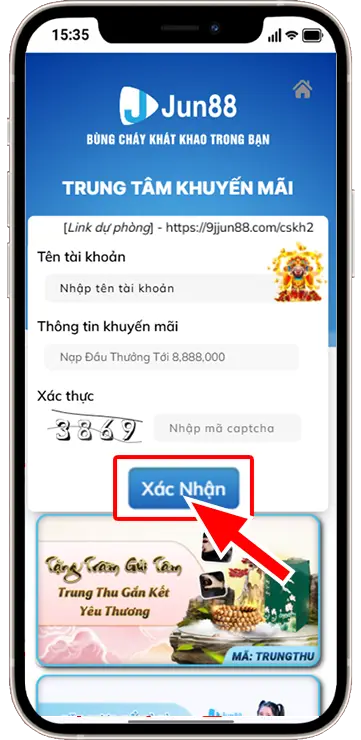 Bước 4: Điền Tên tài khoản - Mã Xác thực » Xác Nhận